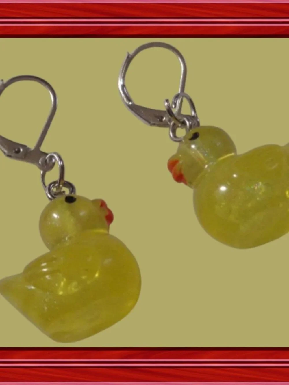 Yellow Duck Theme Dangle Earrings For Teens/Kids